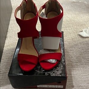 Stylish Red and White Women's Heels